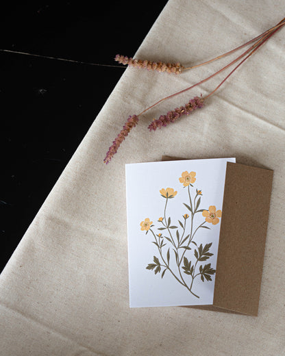 Carte Renoncule âcre ~ Joannie Houle | Papier fleuri co.